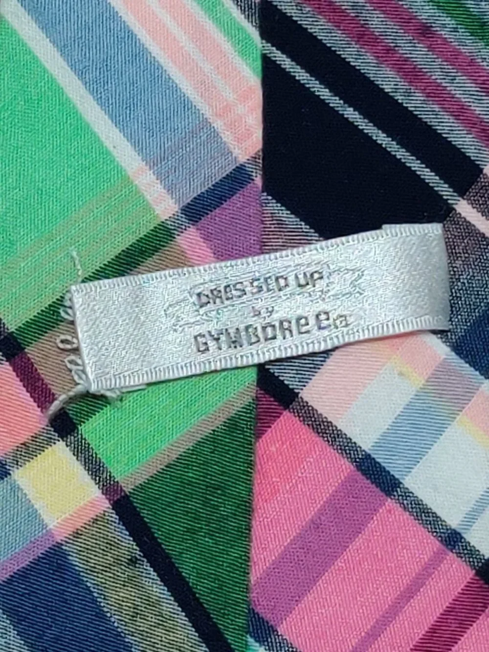 Gymboree Tie Toddler Kids Multicolor Madras Plaid Pre Tied Adjustable Preppy